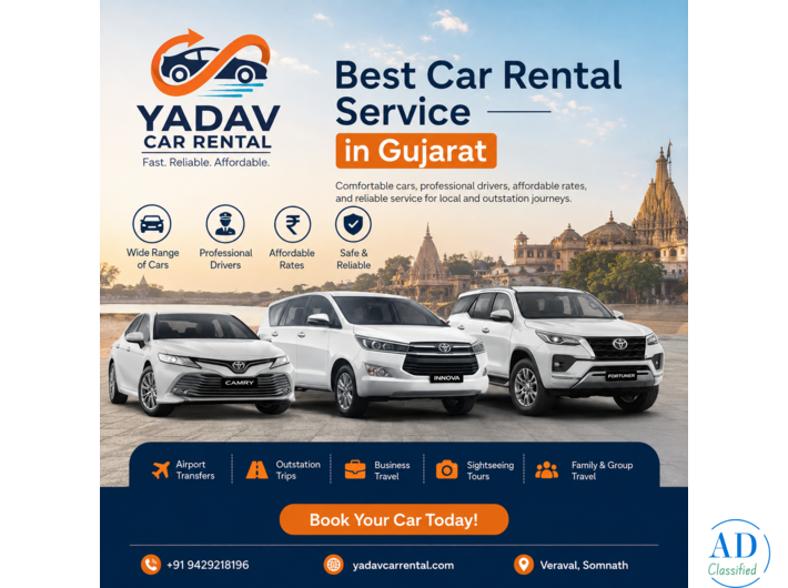 Best Car Rental Service in Gujarat for Outstation Trips