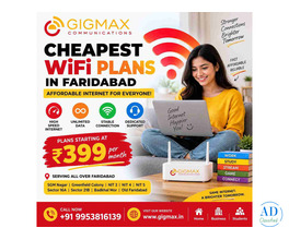 Cheapest WiFi Plans in Faridabad | Affordable Internet – GIGMAX