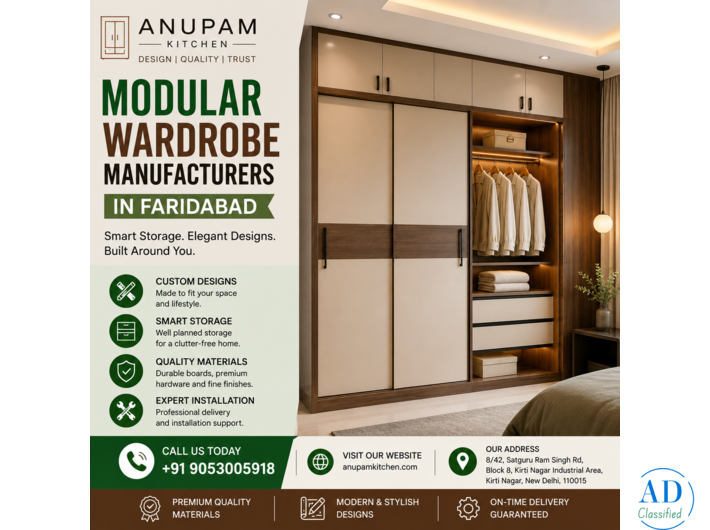 Modern Modular Wardrobe Designs in Faridabad