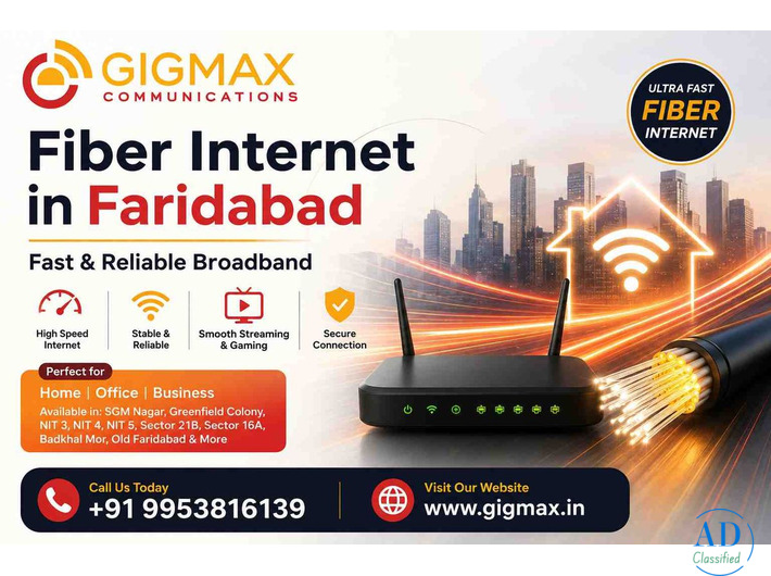 Fiber Internet in Faridabad | Fast & Reliable Broadband – GIGMAX