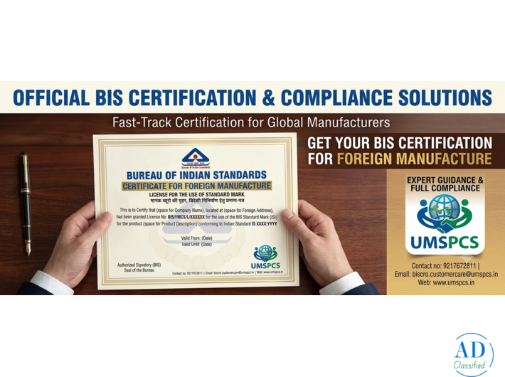 BIS Certificate for Foreign Manufacture