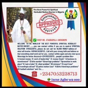 Chief Dr Ifagbamila Awogbemi